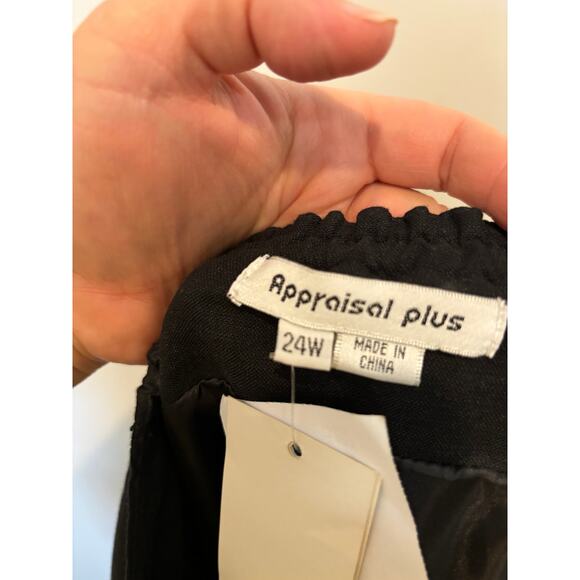 Appraisal Plus Brand Midi Skirt Plus Size 24 Linen Blend Black New - Picture 4 of 5